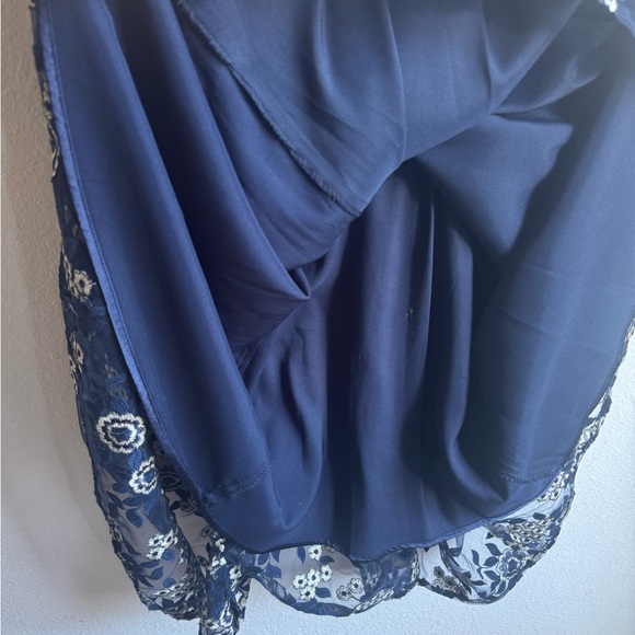 TAHARI Embroidered Lace Tea Length Cocktail Dress - Picture 10 of 17